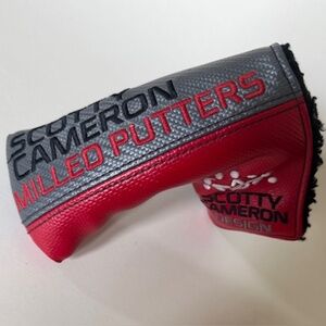 Scotty Cameron Head Cover for a Blade Putter - Gray/ Red "Milled Putters Design"